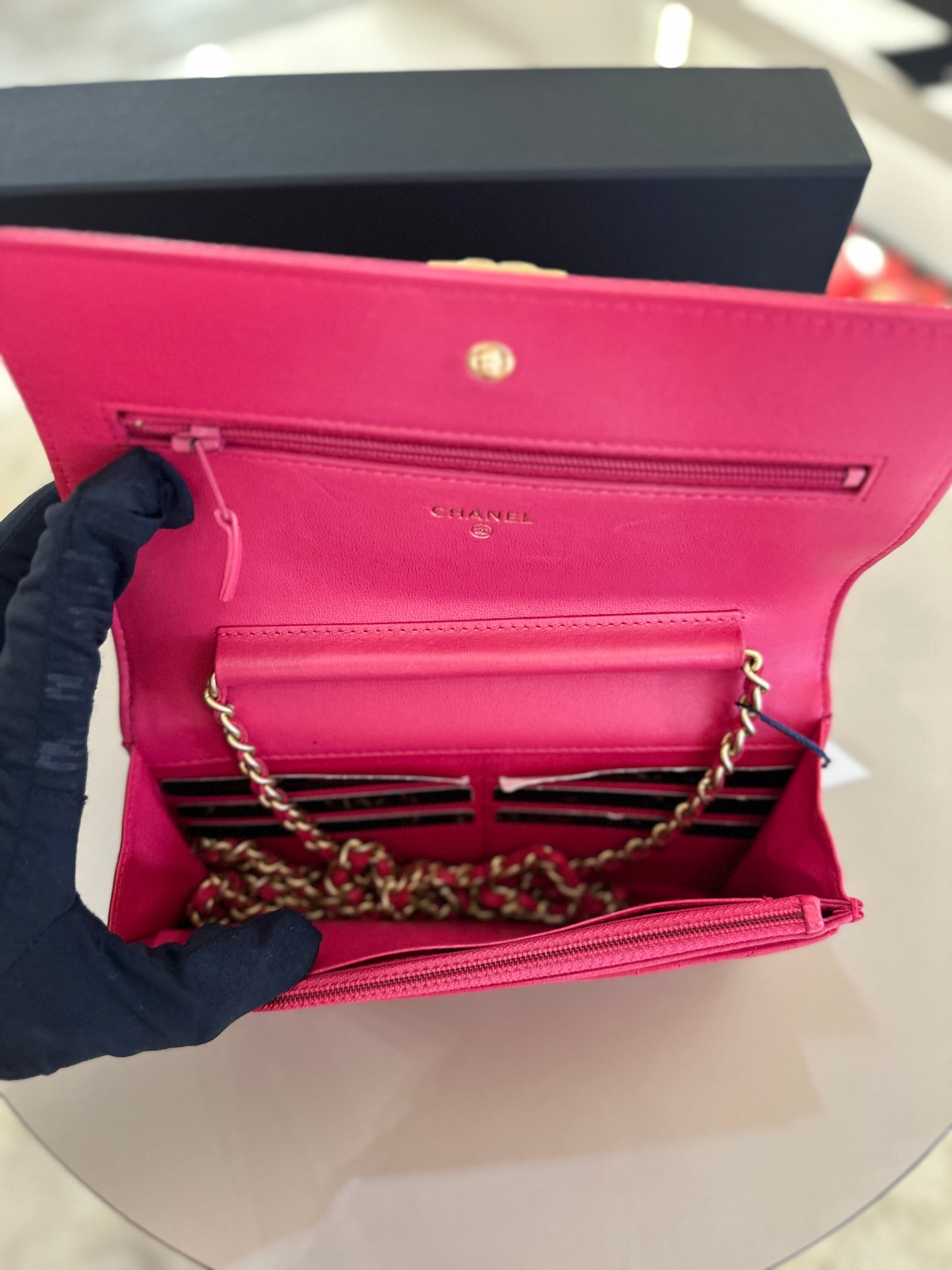 CHANEL BOY WALLET ON CHAIN