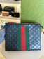GUCCI WEB CLUTCH LEATHER