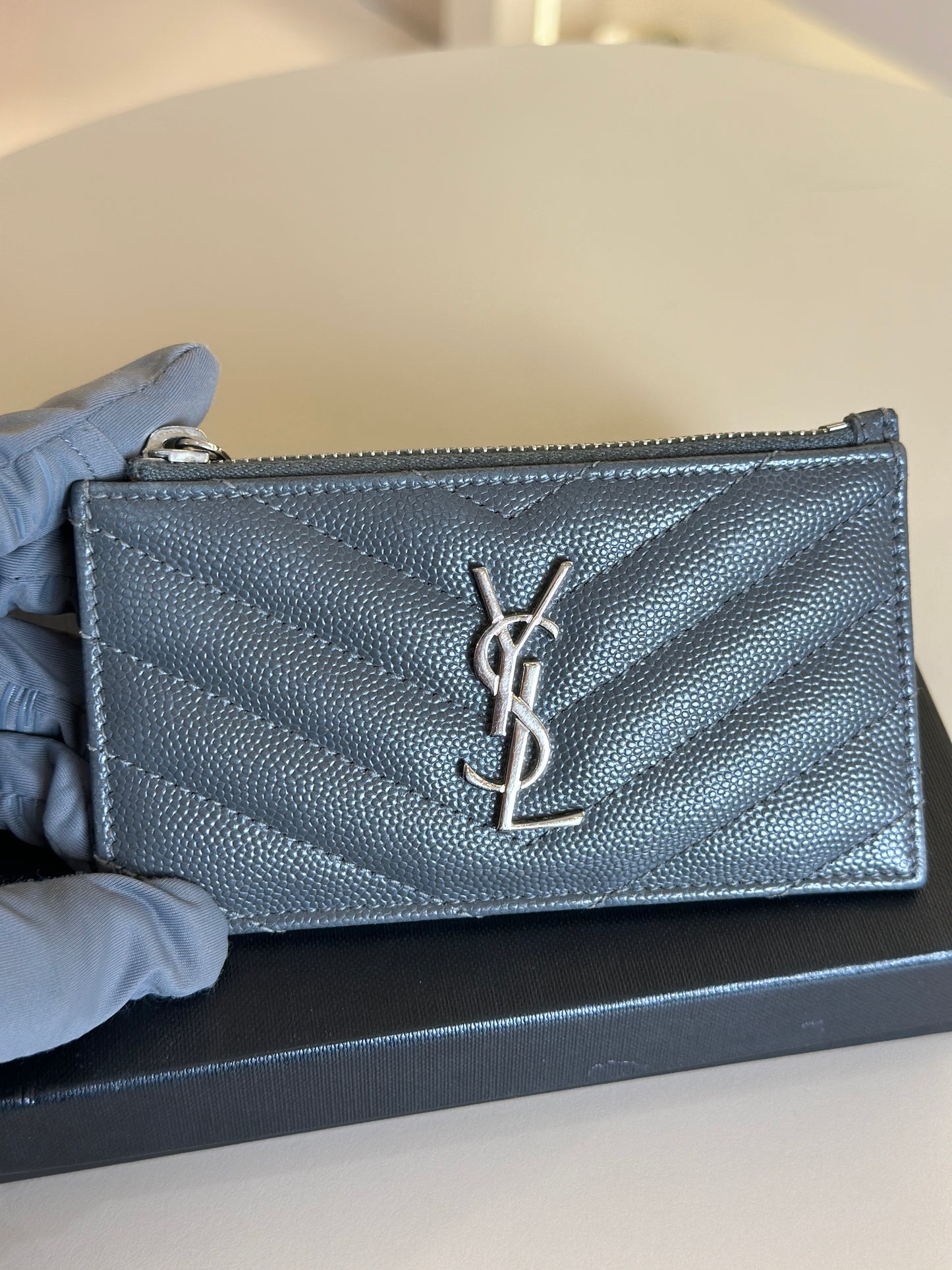 YSL ZIPPER CARDHOLDER