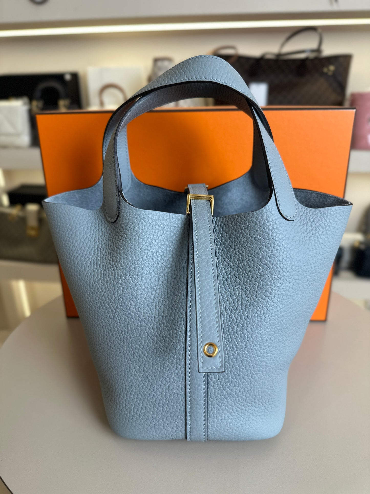 HERMES PICOTIN 18 GRIS PANTIN