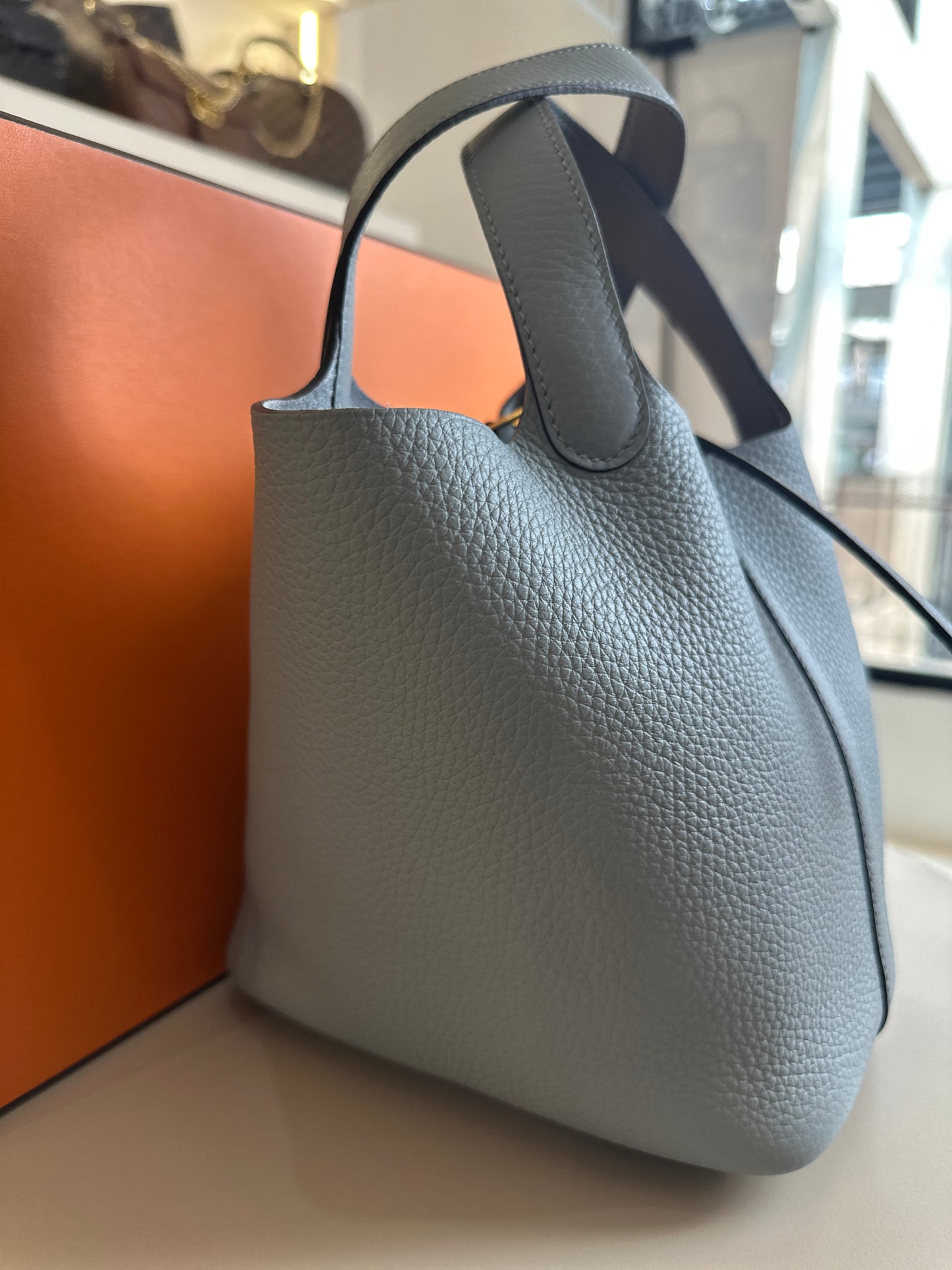 HERMES PICOTIN 18 GRIS PANTIN