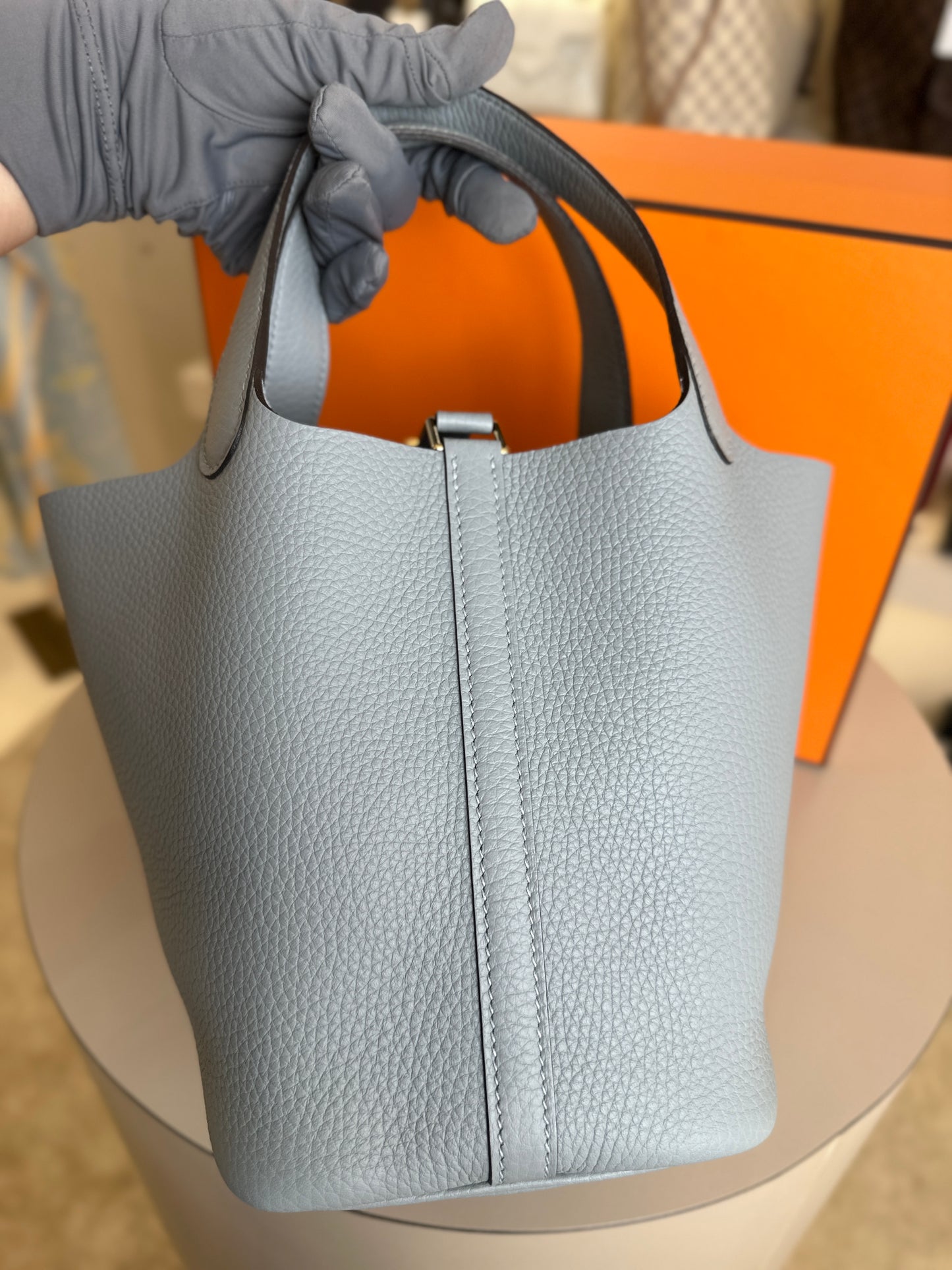 HERMES PICOTIN 18 GRIS PANTIN