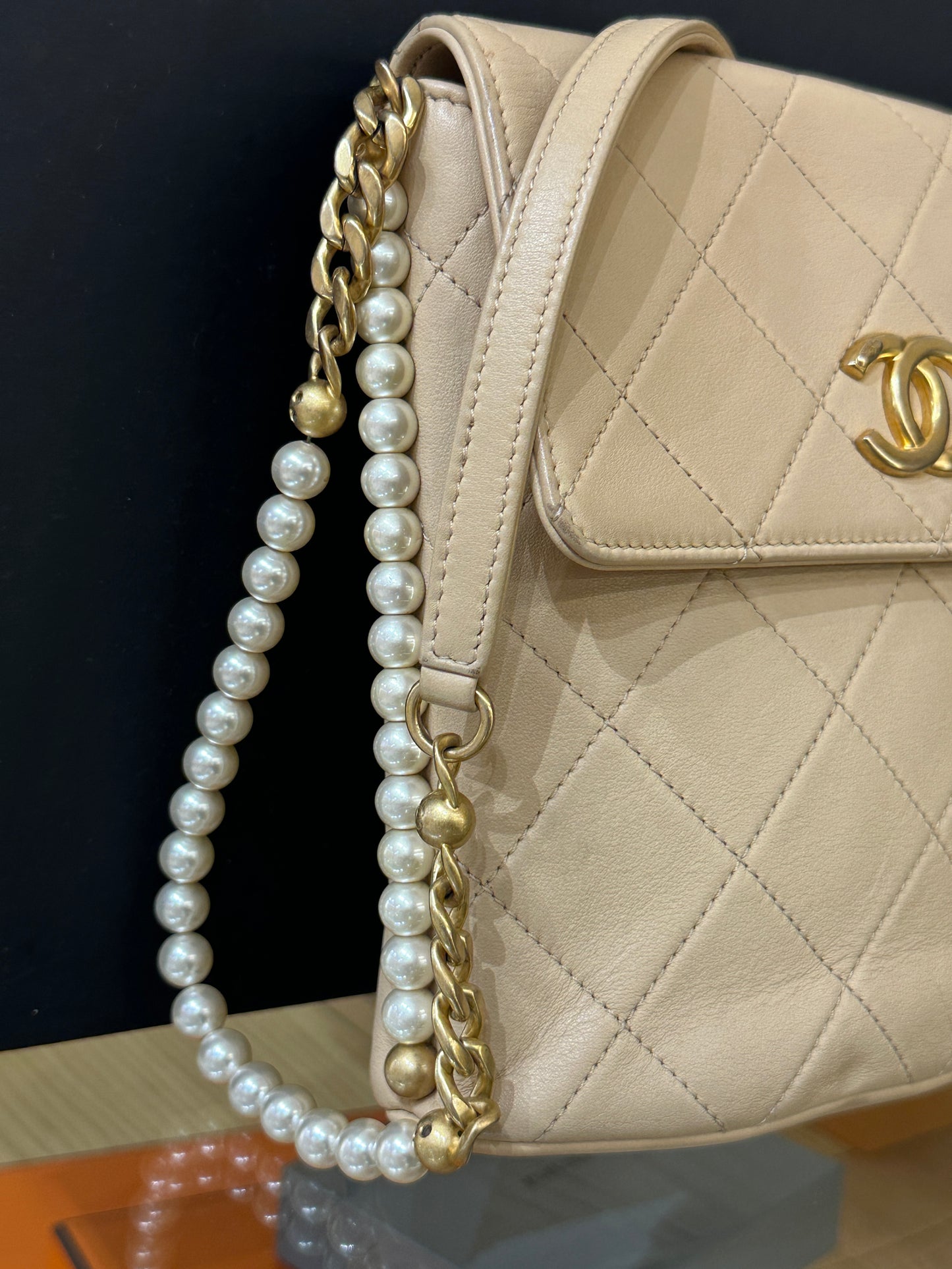 CHANEL PEARL FLAP BAG