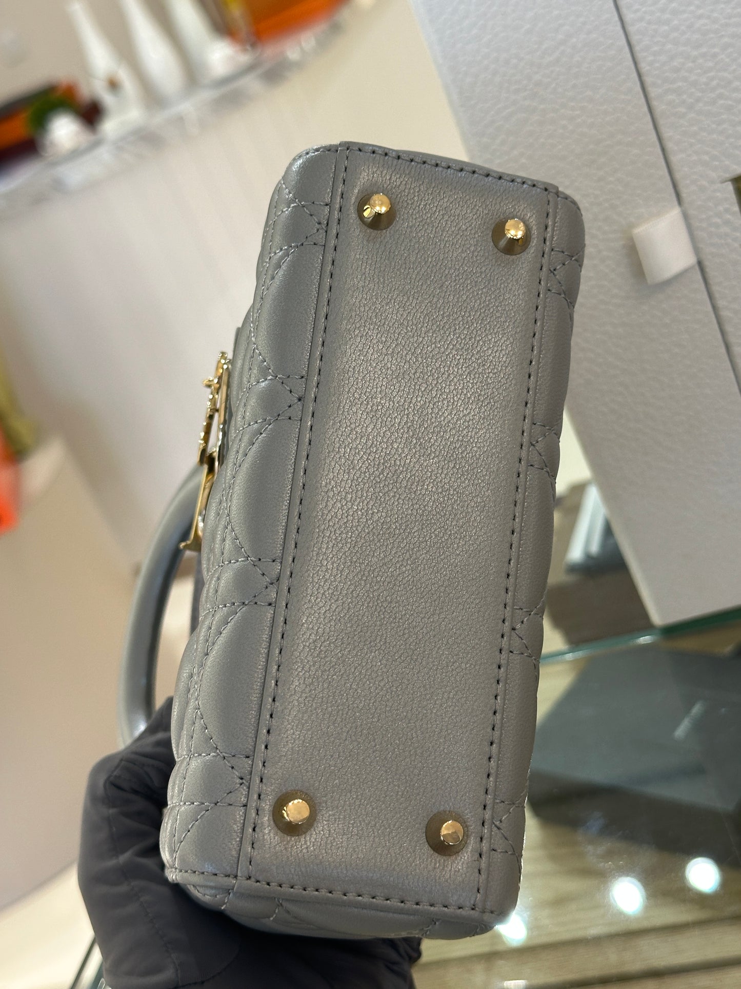 MINI LADY DIOR OPALINE GRAY