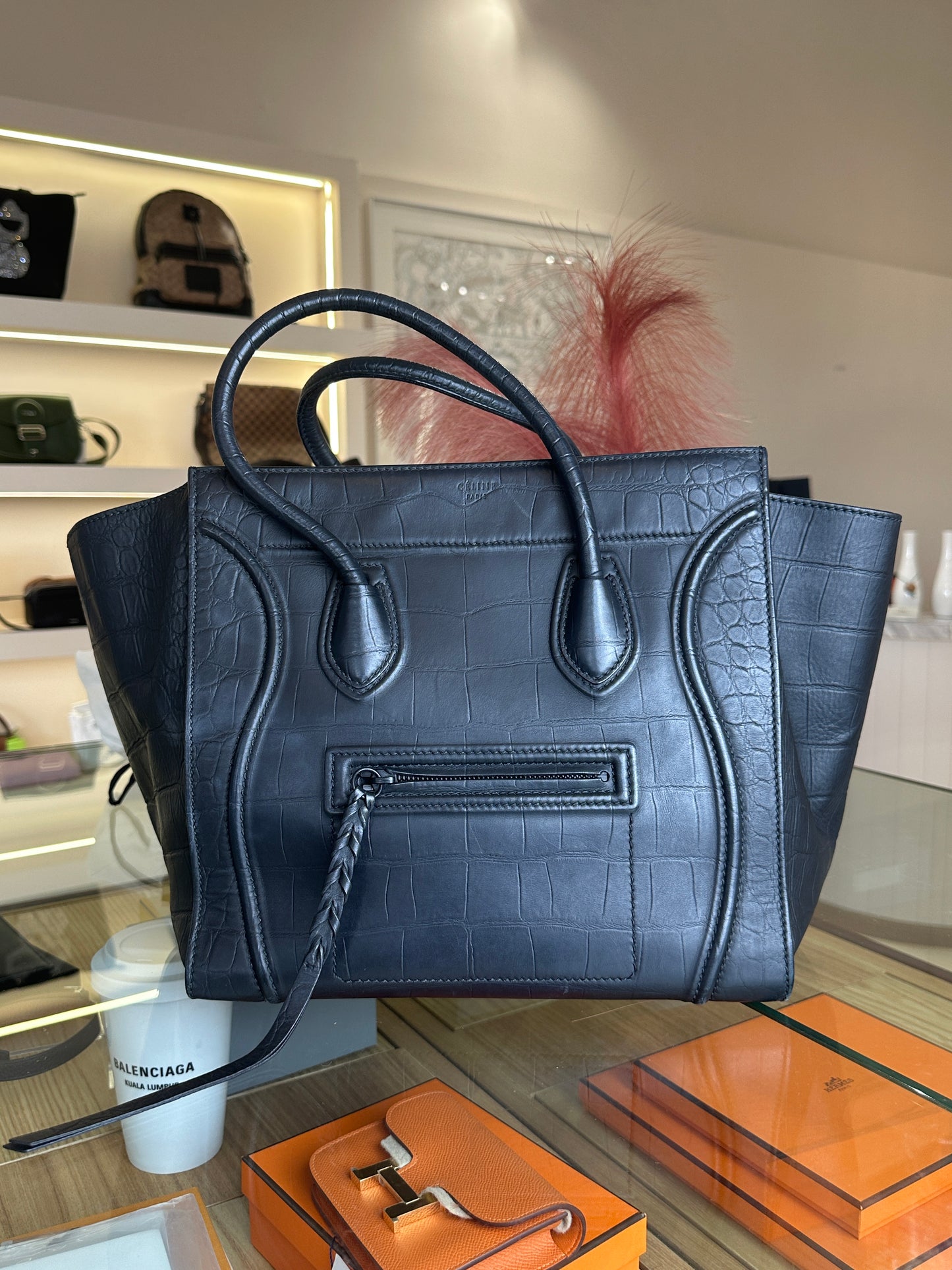 CELINE GIANT BELT BAG CROC EMBOSSED