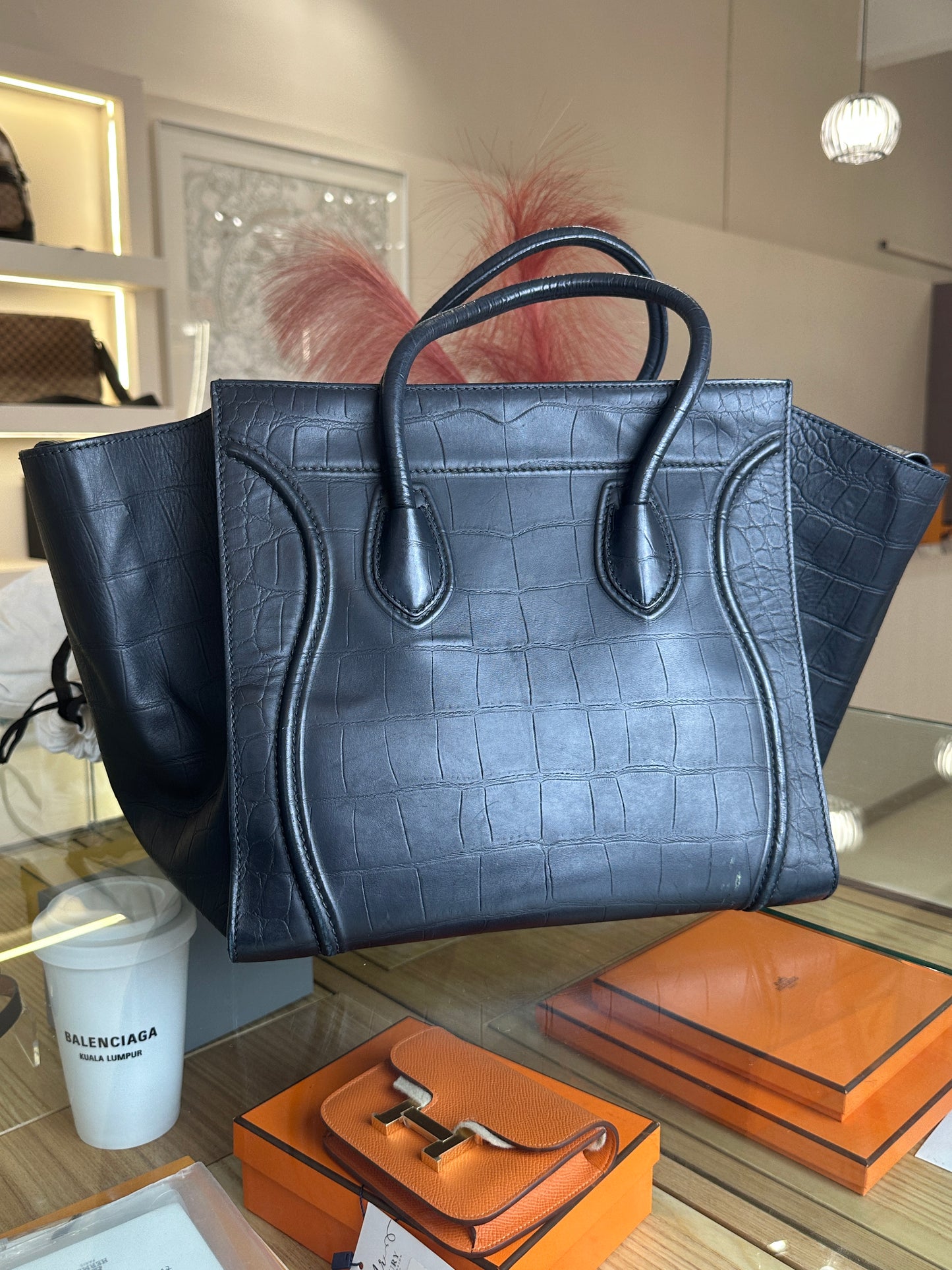 CELINE GIANT BELT BAG CROC EMBOSSED