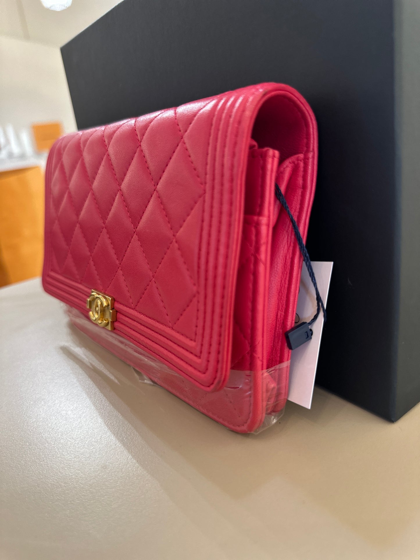 CHANEL BOY WALLET ON CHAIN