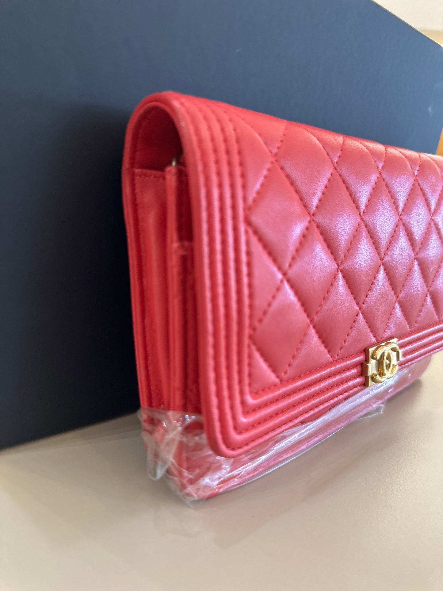 CHANEL BOY WALLET ON CHAIN