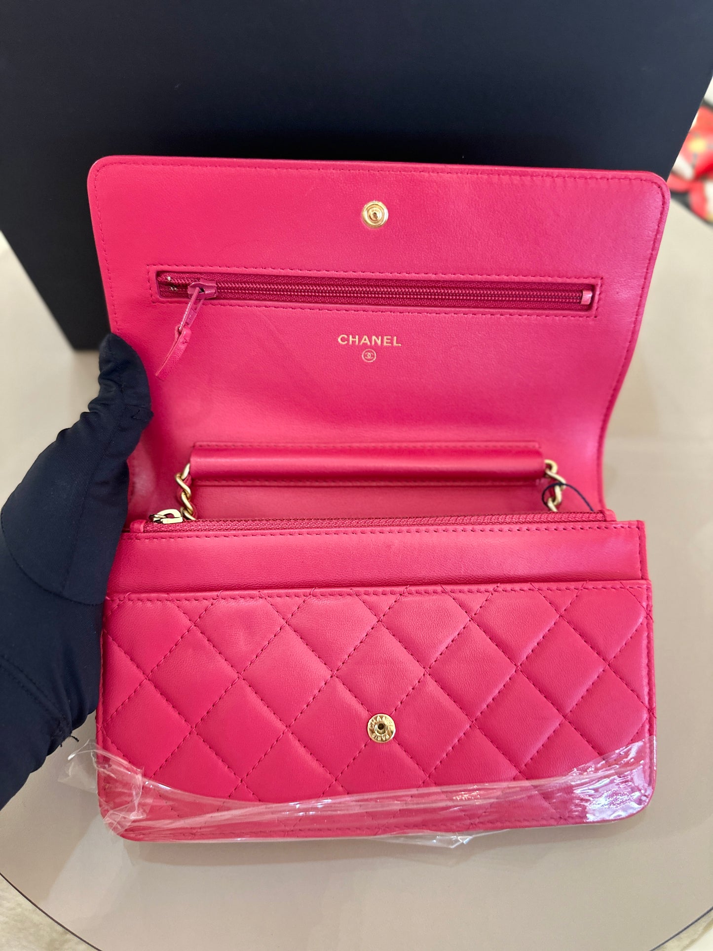 CHANEL BOY WALLET ON CHAIN